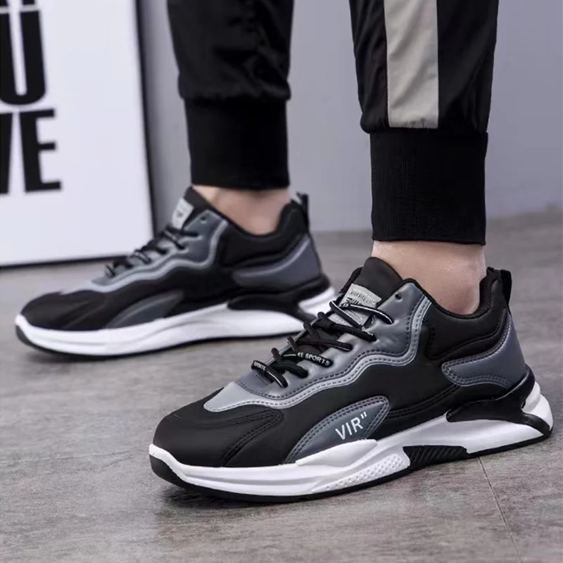 Fashion Black White Sneakers Casual Outdoor Lightweight - Image 3