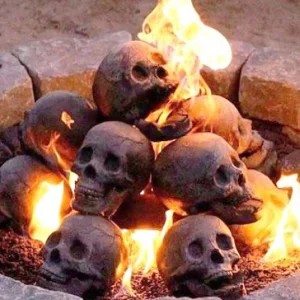 Skull Halloween Barbecue Fire Ornament Design