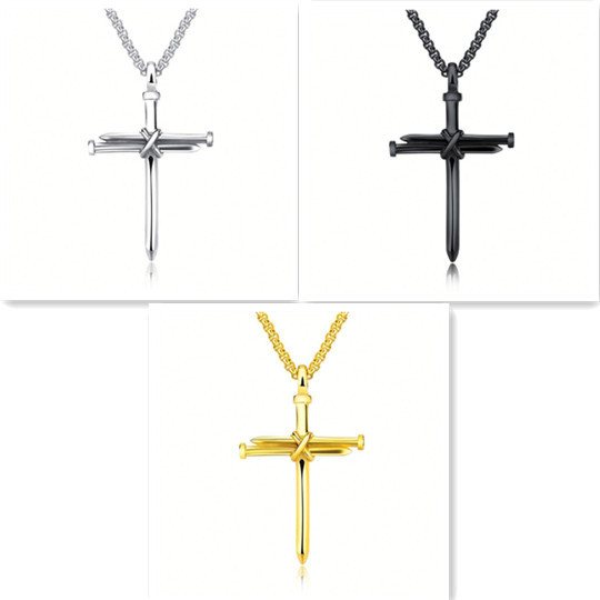 Men's Stainless Steel Cross Necklace - Image 7