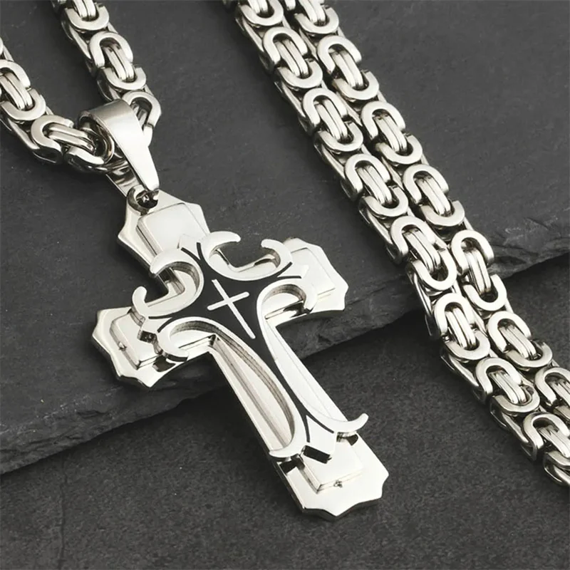 Fashion Jewelry Christian Trinity Latin Cross Necklace - Image 7