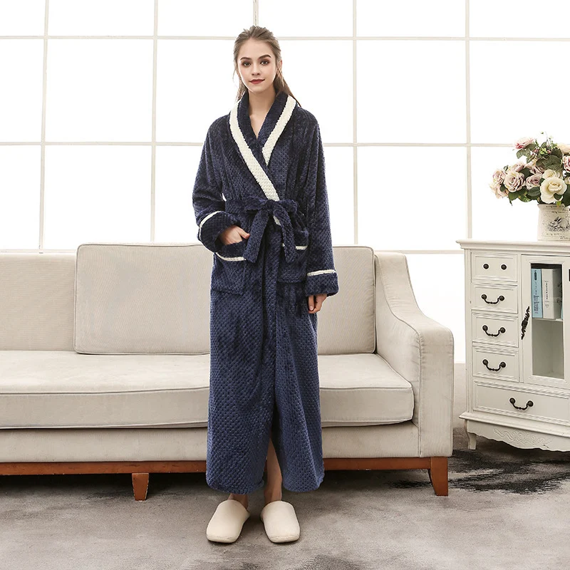 Women Pajamas Couple Gown Bathrobe Winter Robe - Image 6