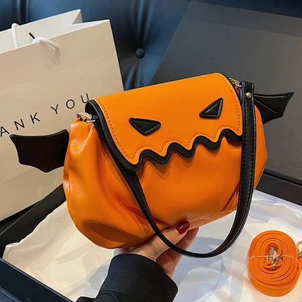 Funny Crossbody Bag Halloween Pumpkin Cartoon Shoulder