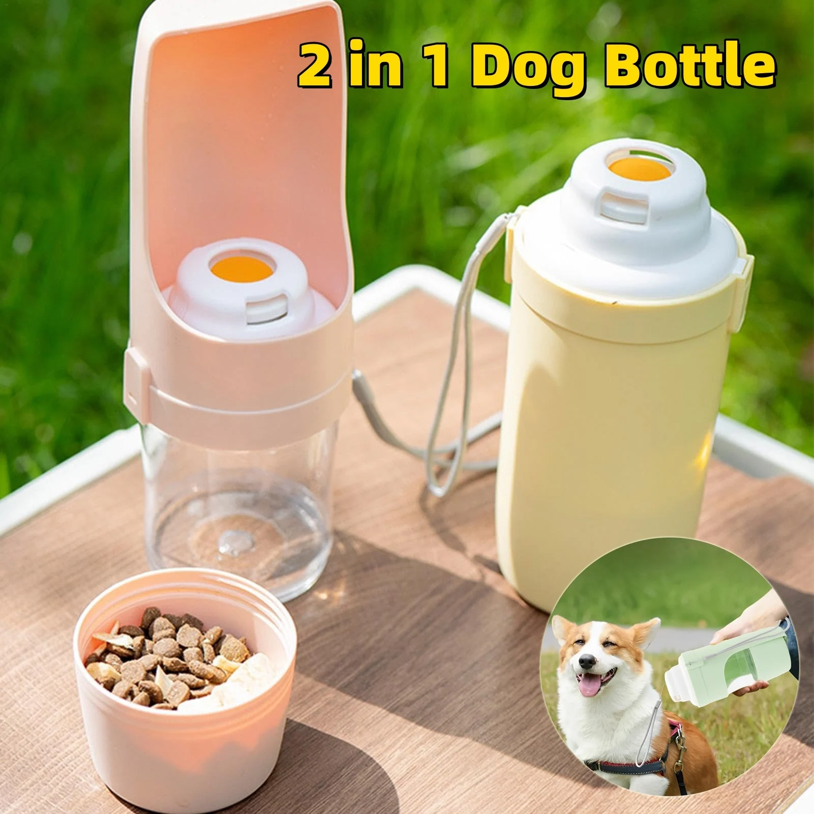 2 in 1 Travel Dog Water Bottle Pet Water Dispenser