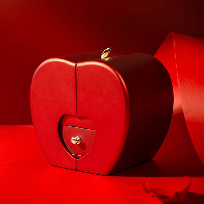 Fashion Jewelry Box Red Apple Christmas Gift Necklace - Image 5