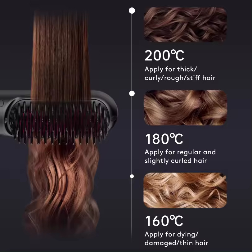 2 in 1 Straight Hair Comb Wireless Hair Straightener - Image 7