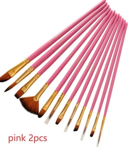 Set of 12 Watercolor Acrylic Paint Brushes - Image 9
