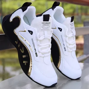 Fashion Colorblock Lace-up Sneakers for Men Breathable