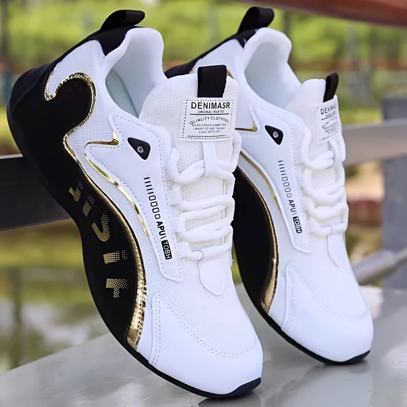 Fashion Colorblock Lace-up Sneakers for Men Breathable