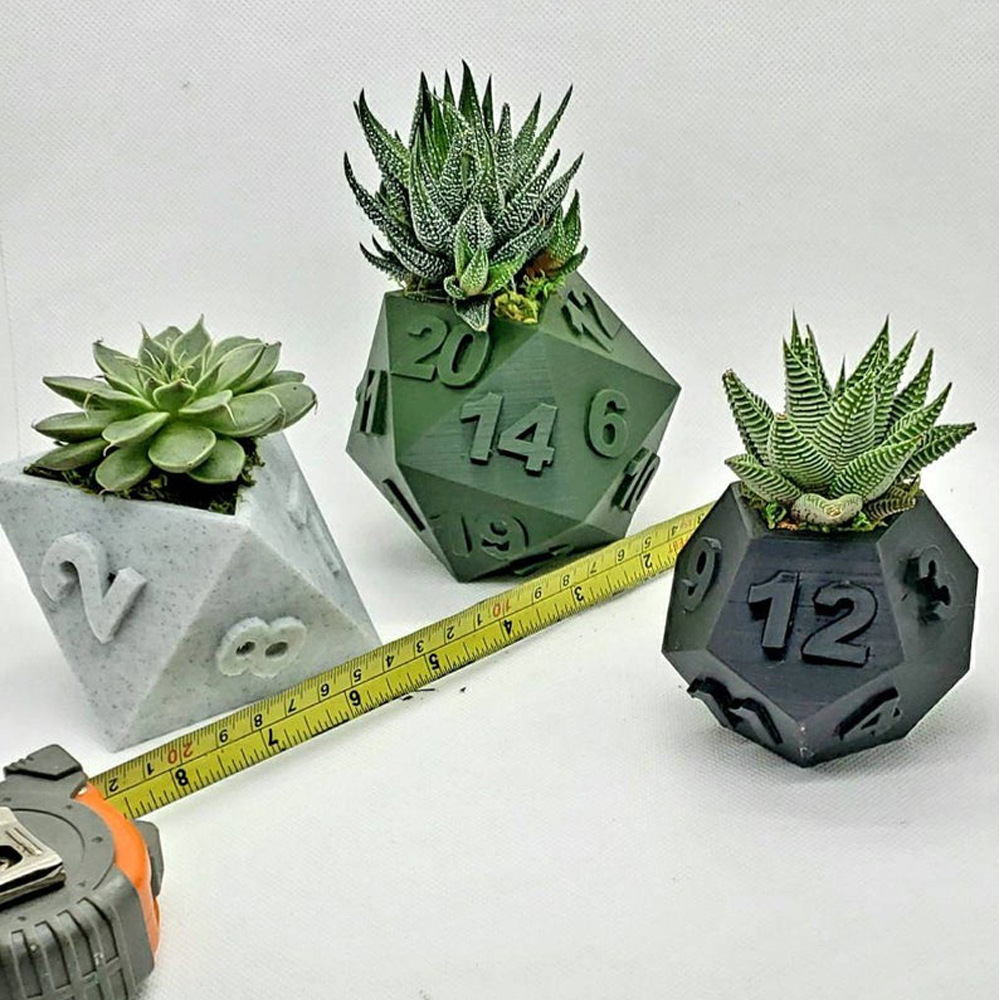 3D Printed Plant Pot Table Top RPG Dice Succulent - Image 10