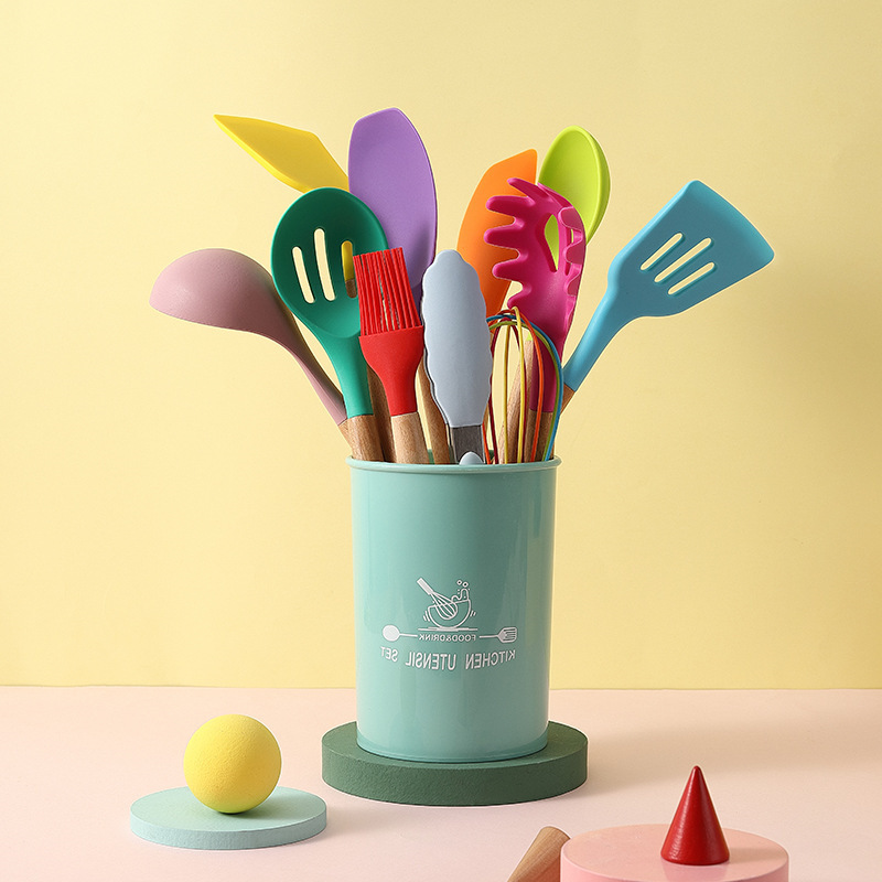 Silicone Kitchenware Cooking Utensils Set Heat