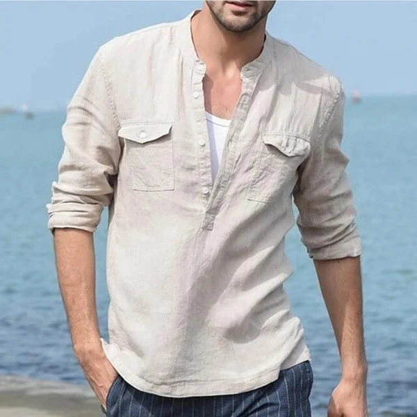 Long sleeve shirt men cotton shirt - Image 4