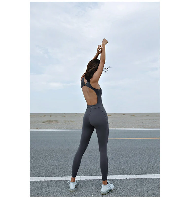 Seamless One-piece Sets Women Sleeveless Gym Clothing