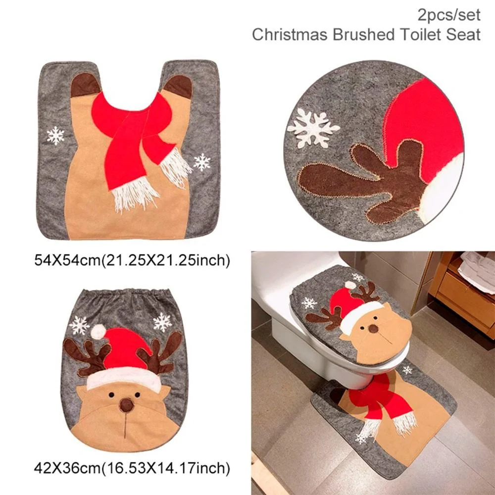 Merry Christmas Bathroom Curtain Santa Claus Toilet - Image 5
