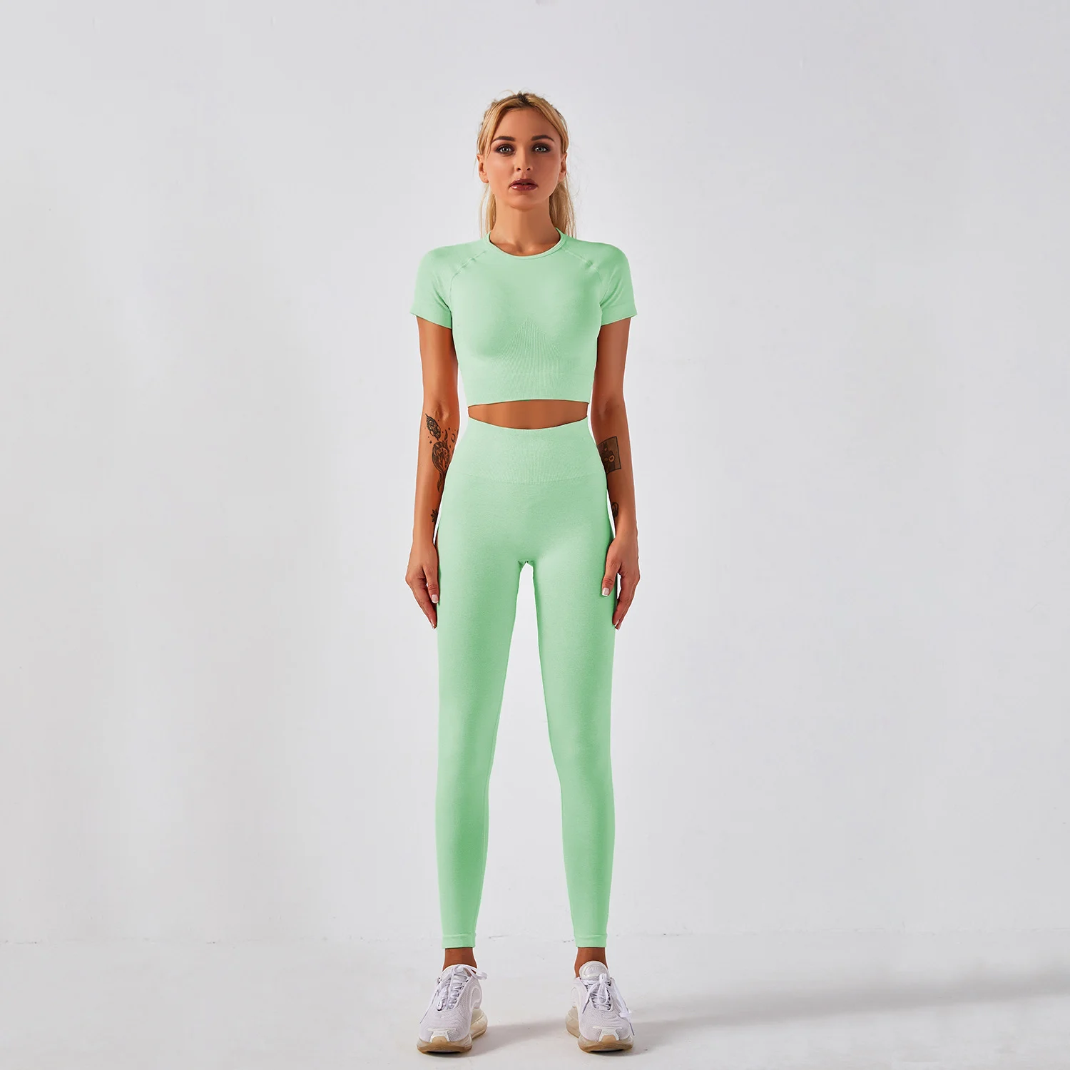 Women fitness active gym seamless botee Yoga Set - Image 4