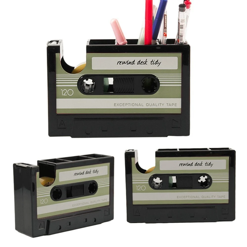 Cassette Tape Dispenser Pen Holder Vase Pencil Pot - Image 3