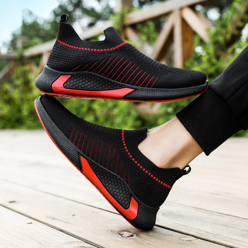 Fashion Mesh Sock Shoes with Striped Design Men Outdoor - Image 4