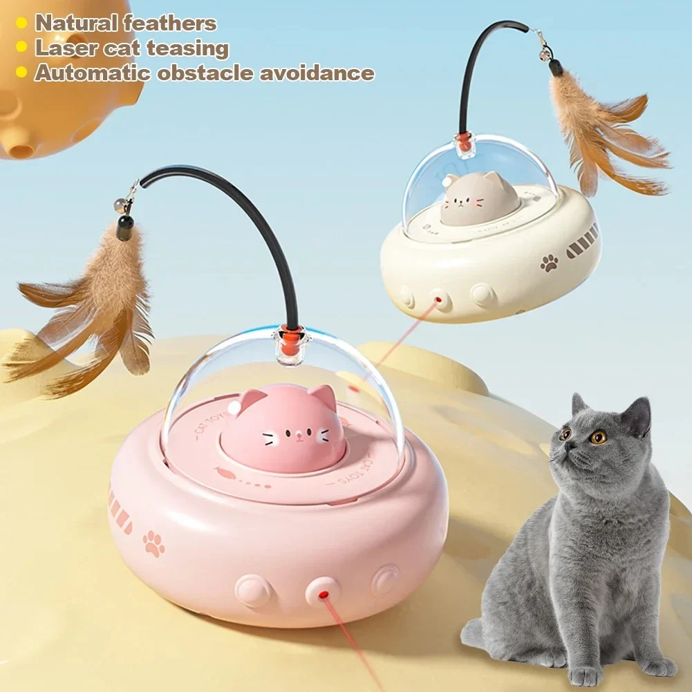 Smart Teaser Cat Toy Electric UFO Cat Teaser Stick with