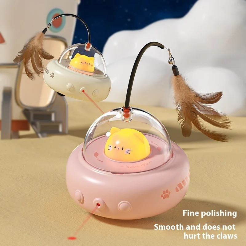 Smart Teaser Cat Toy Electric UFO Cat Teaser Stick with - Image 3