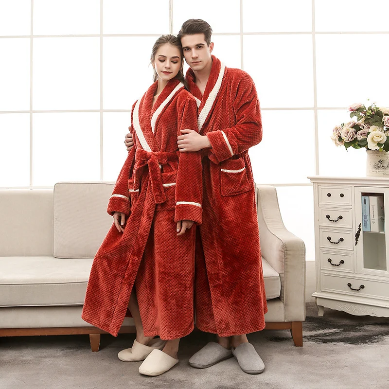 Women Pajamas Couple Gown Bathrobe Winter Robe - Image 2