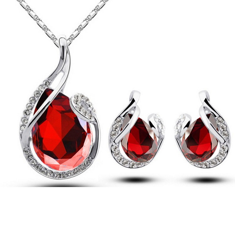 3pcs Rhinestone Necklace Set with Earrings Fashion - Image 6