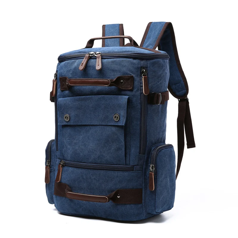 Men's Backpack Vintage Canvas Backpack Men's Travel - Image 2