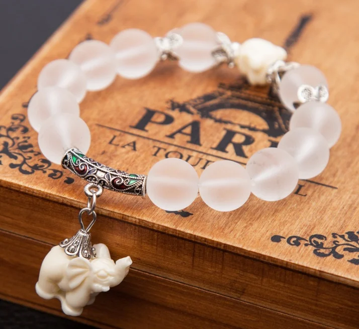Crystal Elephant Charm Bracelet Bead Cultural Bracelet