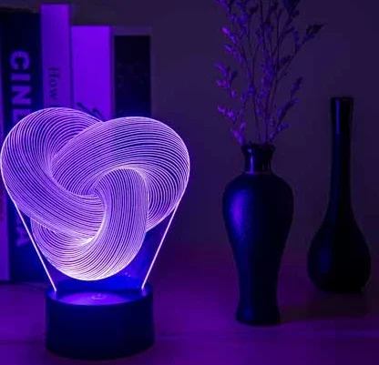 Twist Abstract LED 3D Night Light Touch Colorful - Image 2