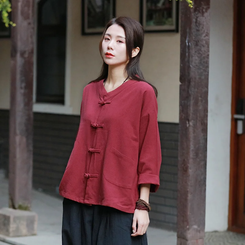 Traditional chinese blouse shirt tops for women - Image 2