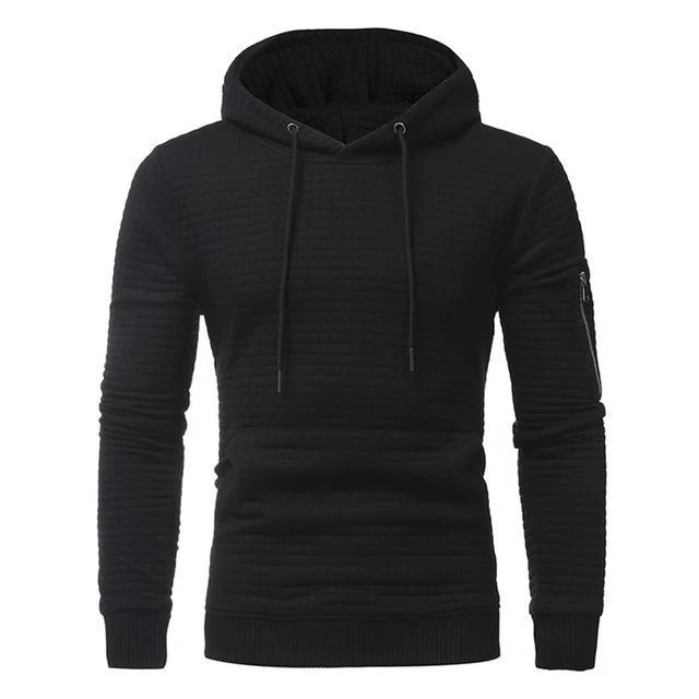 Men Sweatshirt Hoodie With Arm Zipper Long Sleeve Slim Tops - Image 8