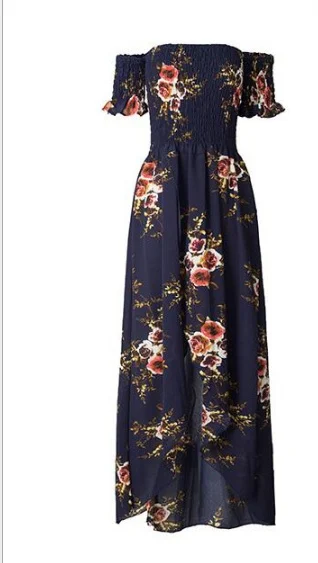 Boho Style Long Dress Women Off Shoulder Beach Summer - Image 10
