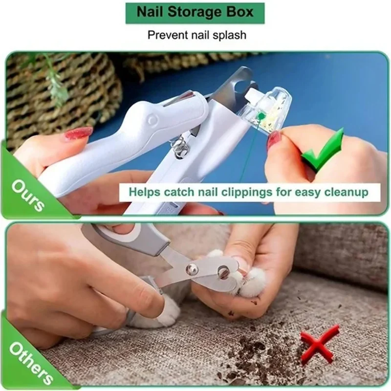 Pet Nail Clippers with LED Light Dogs Cat Nail Scissors - Image 3