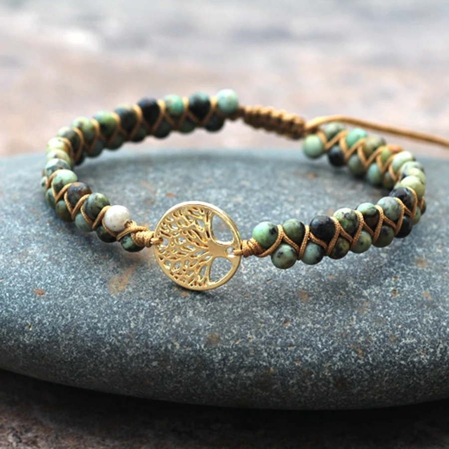 Tree Charm Bracelets African Japser String Braided - Image 8