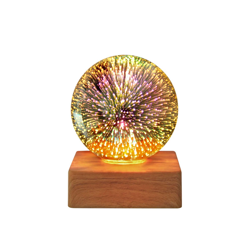 USB 3D Firework Crystals Ball Night Light Plug in - Image 10