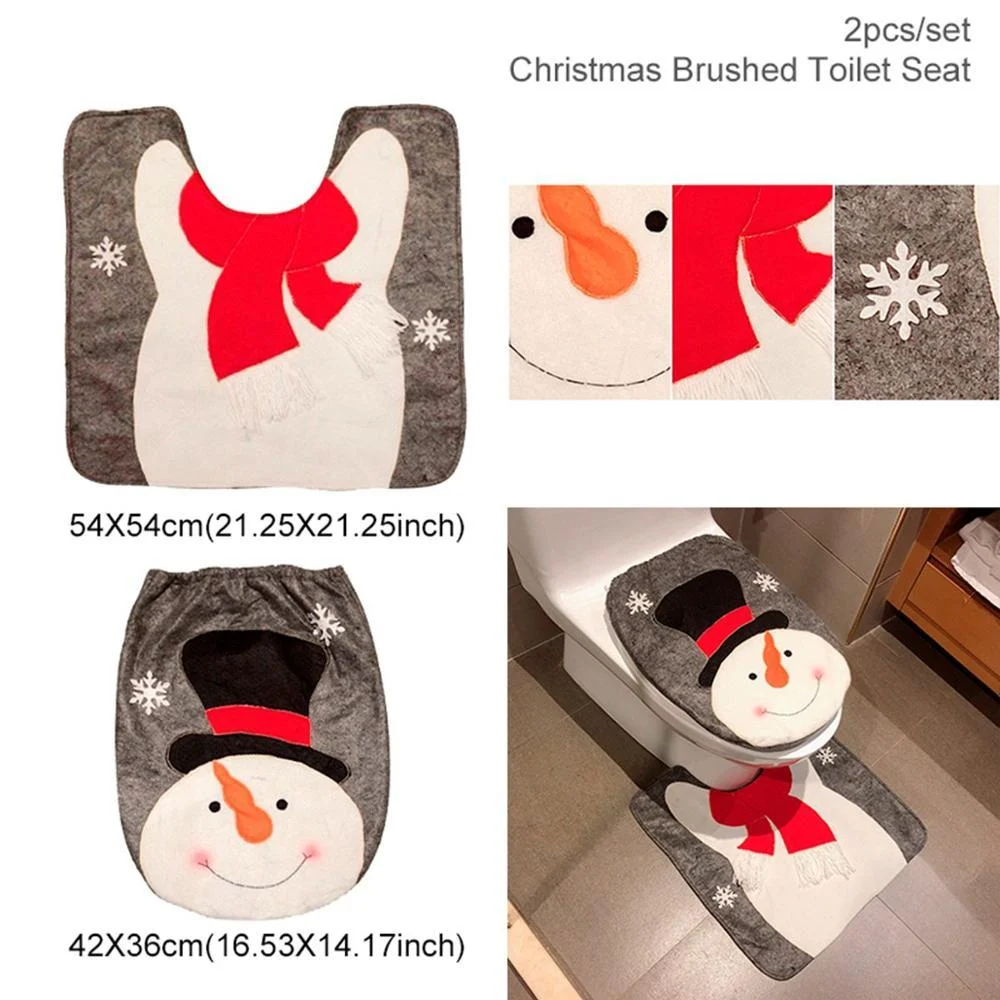 Merry Christmas Bathroom Curtain Santa Claus Toilet - Image 3