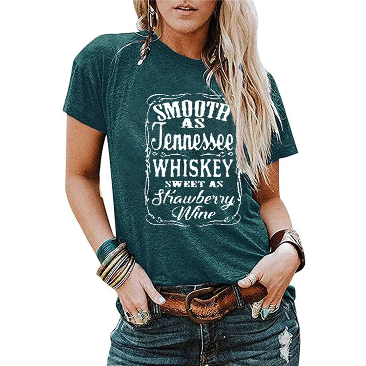 Ladies Blouse Letter Printing Round Neck Short-sleeved T-Shirt Women - Image 6