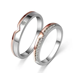 925 Sterling Silver Romantic Couple Rings for Men and