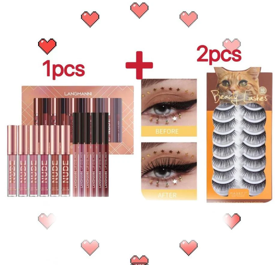 Lip Liner and Lipstick Makeup 12 Pcs Set 6 Matte - Image 7