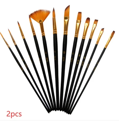 Set of 12 Watercolor Acrylic Paint Brushes - Image 7