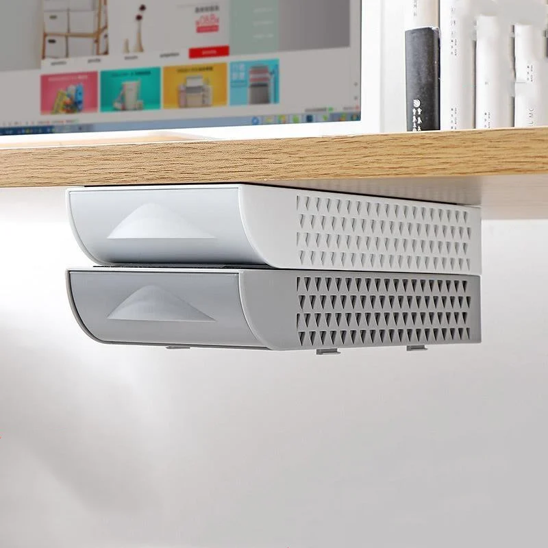 Stackable Hidden Office Drawer Organizer Under Desk Pen - Image 4