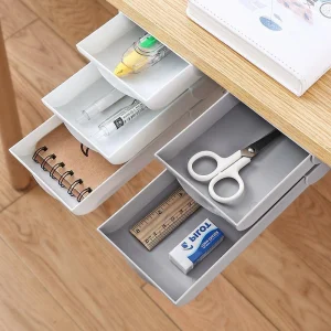 Stackable Hidden Office Drawer Organizer Under Desk Pen