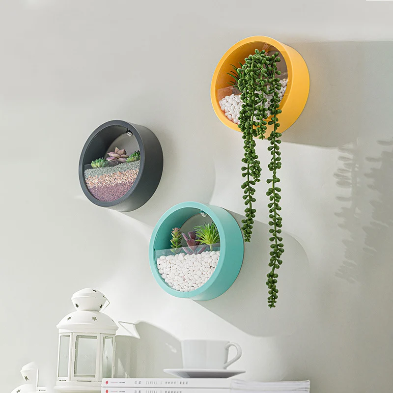 Round Iron Wall Vase Home Living Room Restaurant - Image 4