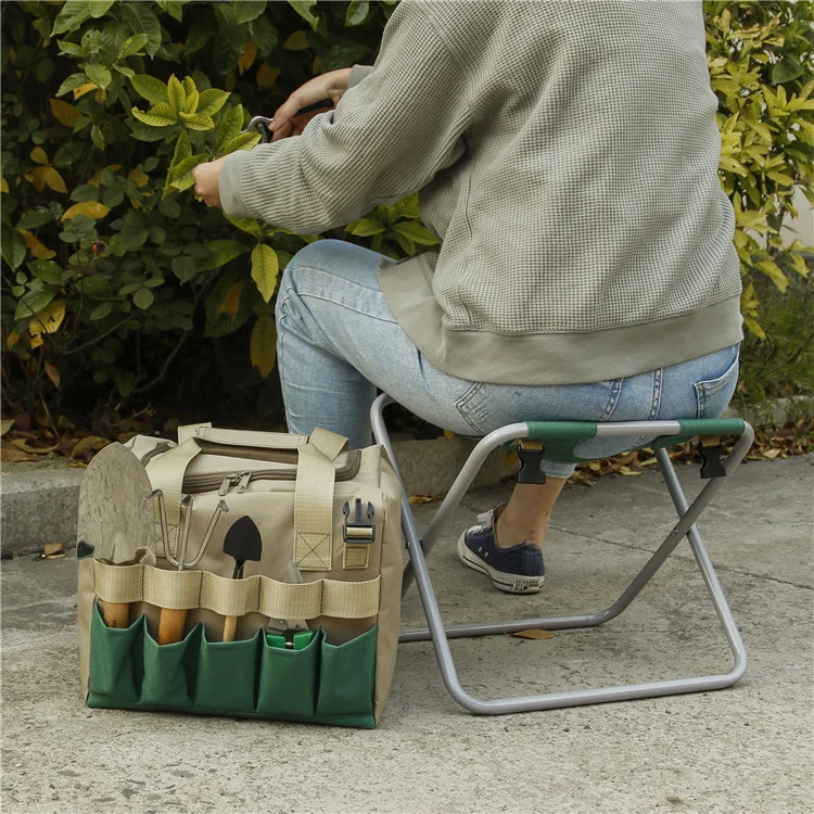 Gardening Stool with Tote Bag Chair Garden Tools Set - Image 2