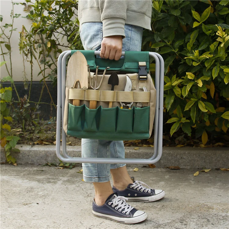 Gardening Stool with Tote Bag Chair Garden Tools Set - Image 3