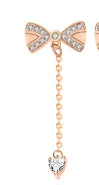 Sterling Silver Bowknot Tassel Simple Stud Earrings - Image 7