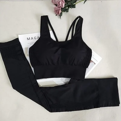 Sweat Yoga Pants For Women Leggings Top Set Clothes Floral - Image 3
