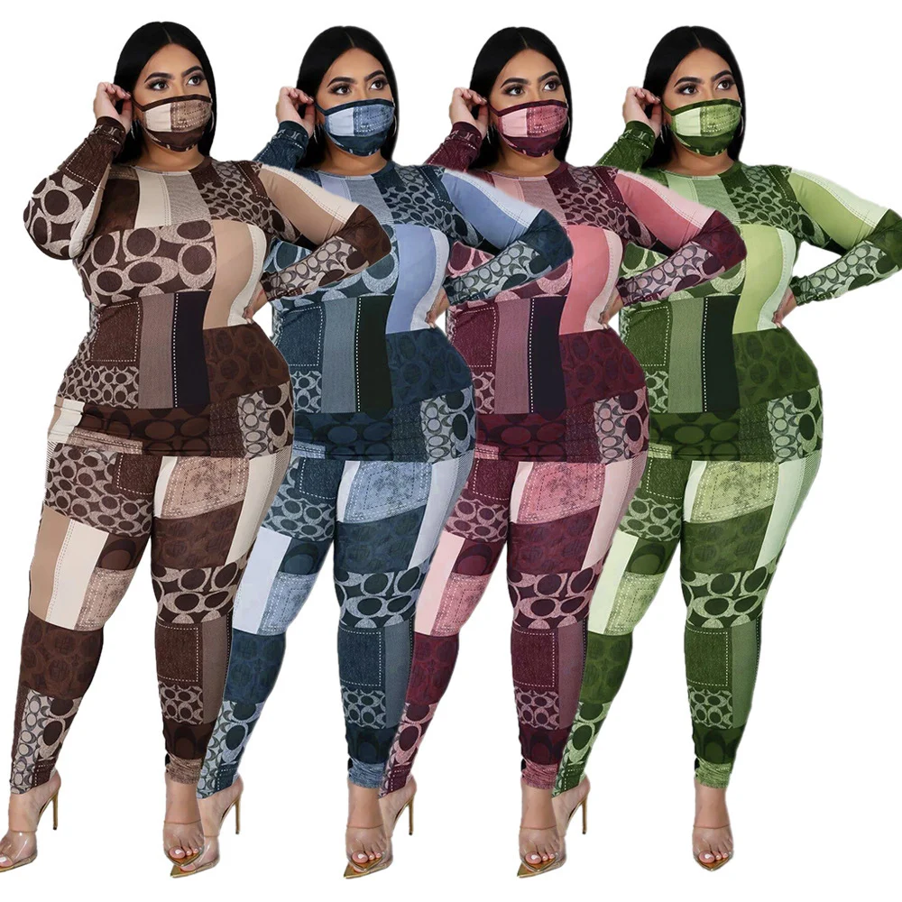 Fall Plus Size Clothing 2 Piece Set Tracksuit Stretch Top - Image 4
