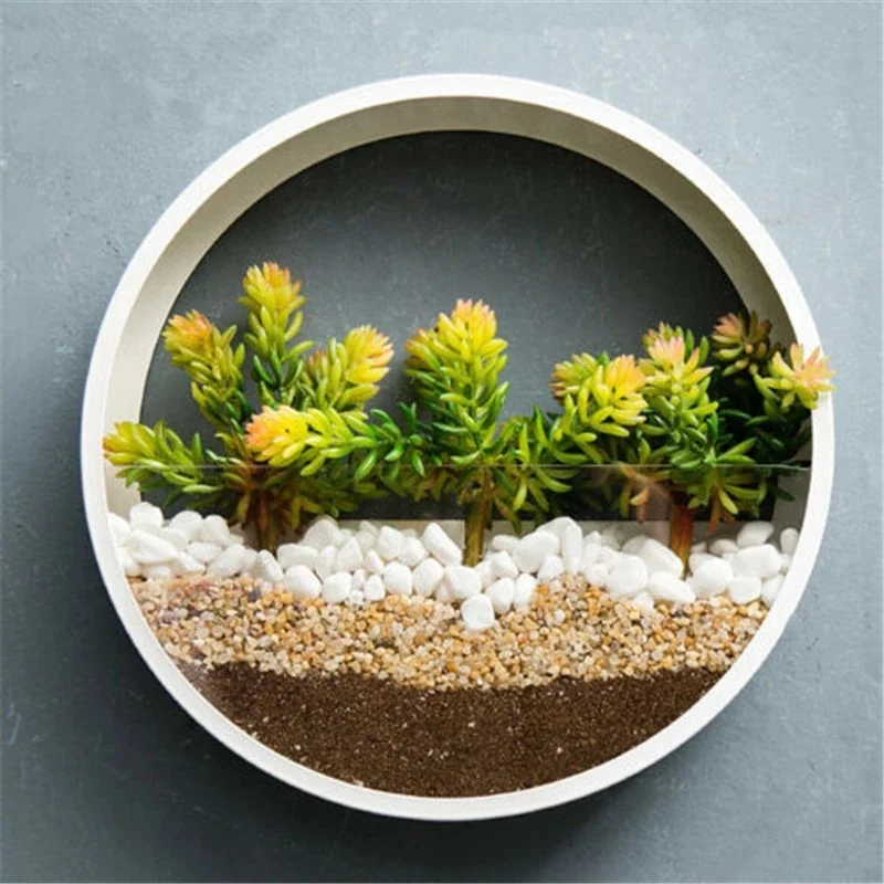Round Iron Wall Vase Home Living Room Restaurant - Image 3