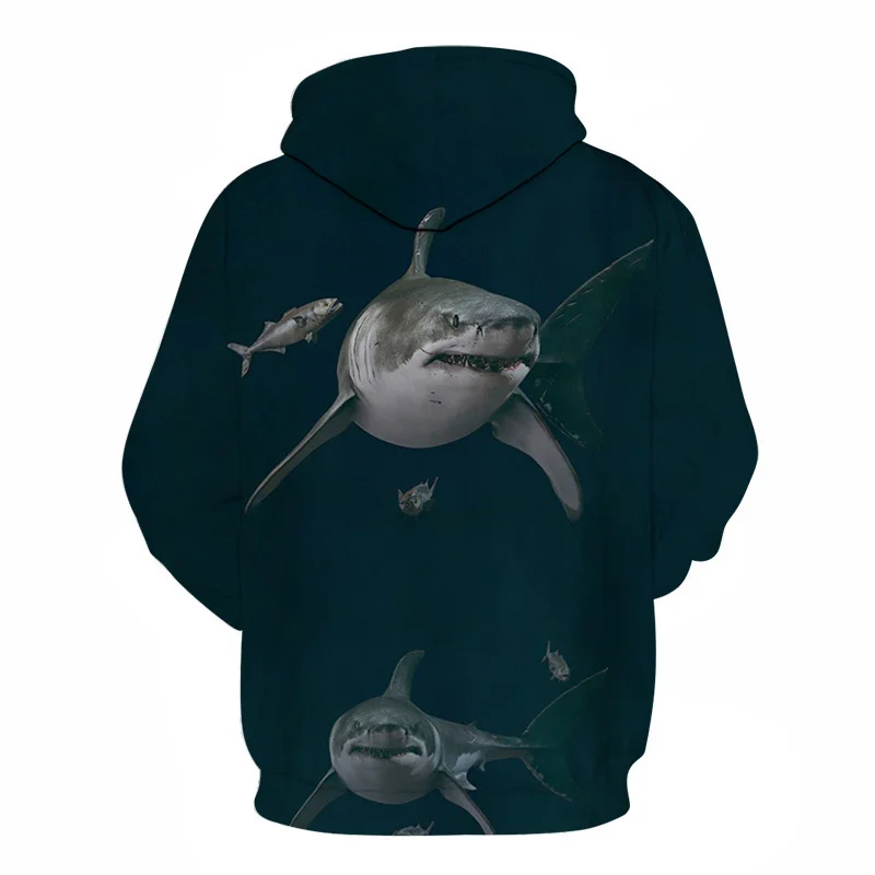 Shark Pullover Loose Hoodie For Men And Women 3 D Hoodies - Image 4