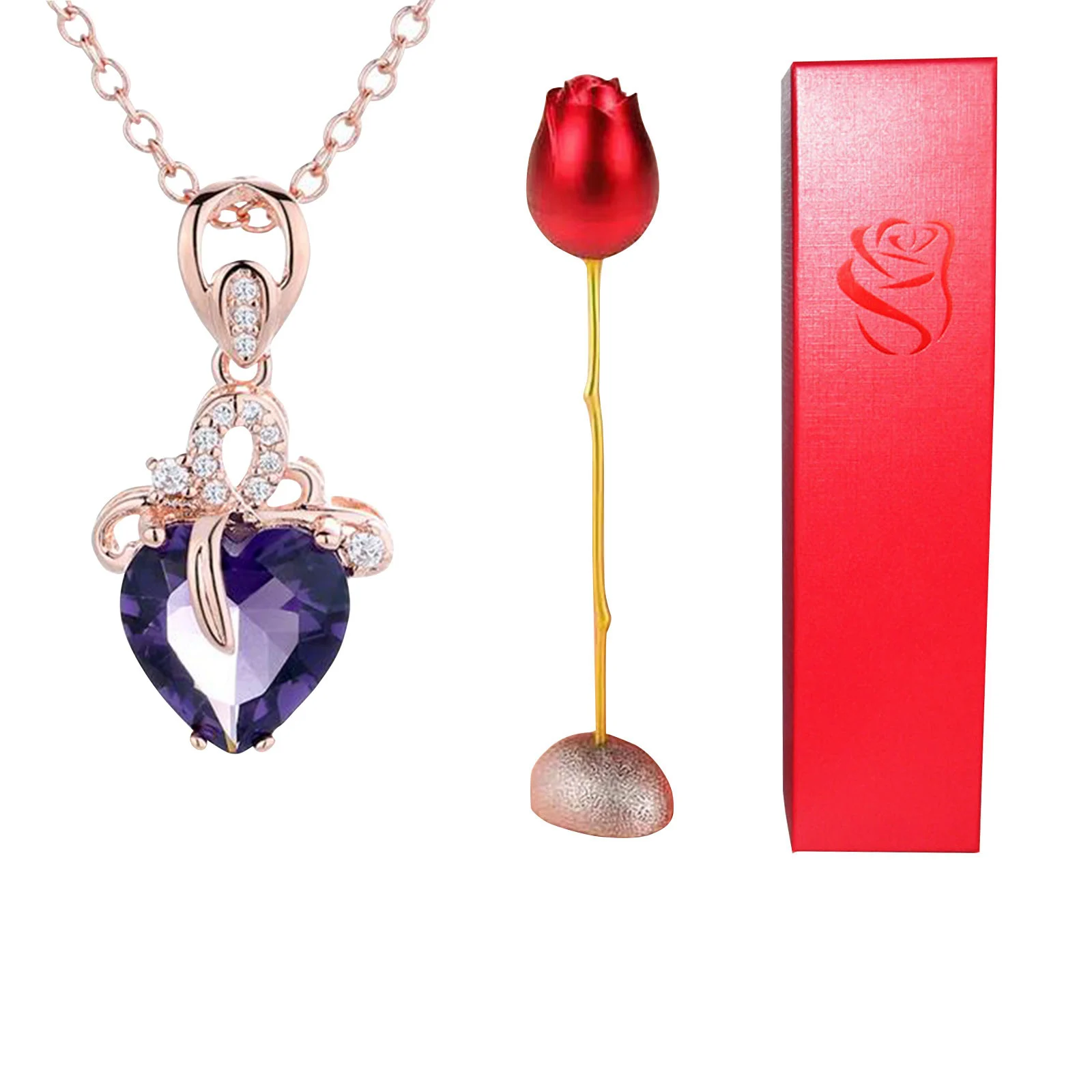Valentines Day Gift Heart Shaped Blue Purple Crystal - Image 9