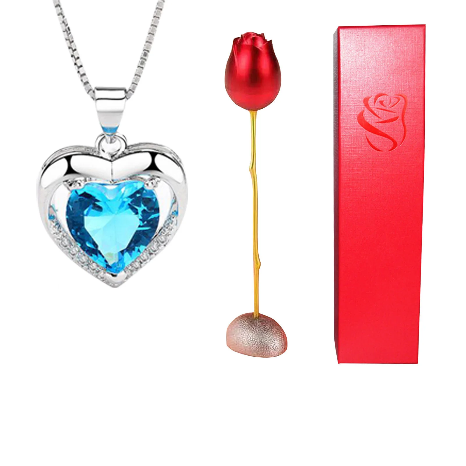 Valentines Day Gift Heart Shaped Blue Purple Crystal - Image 7